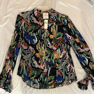 Anthropologie featuring Masha Volnova Multicolor Printed Blouse